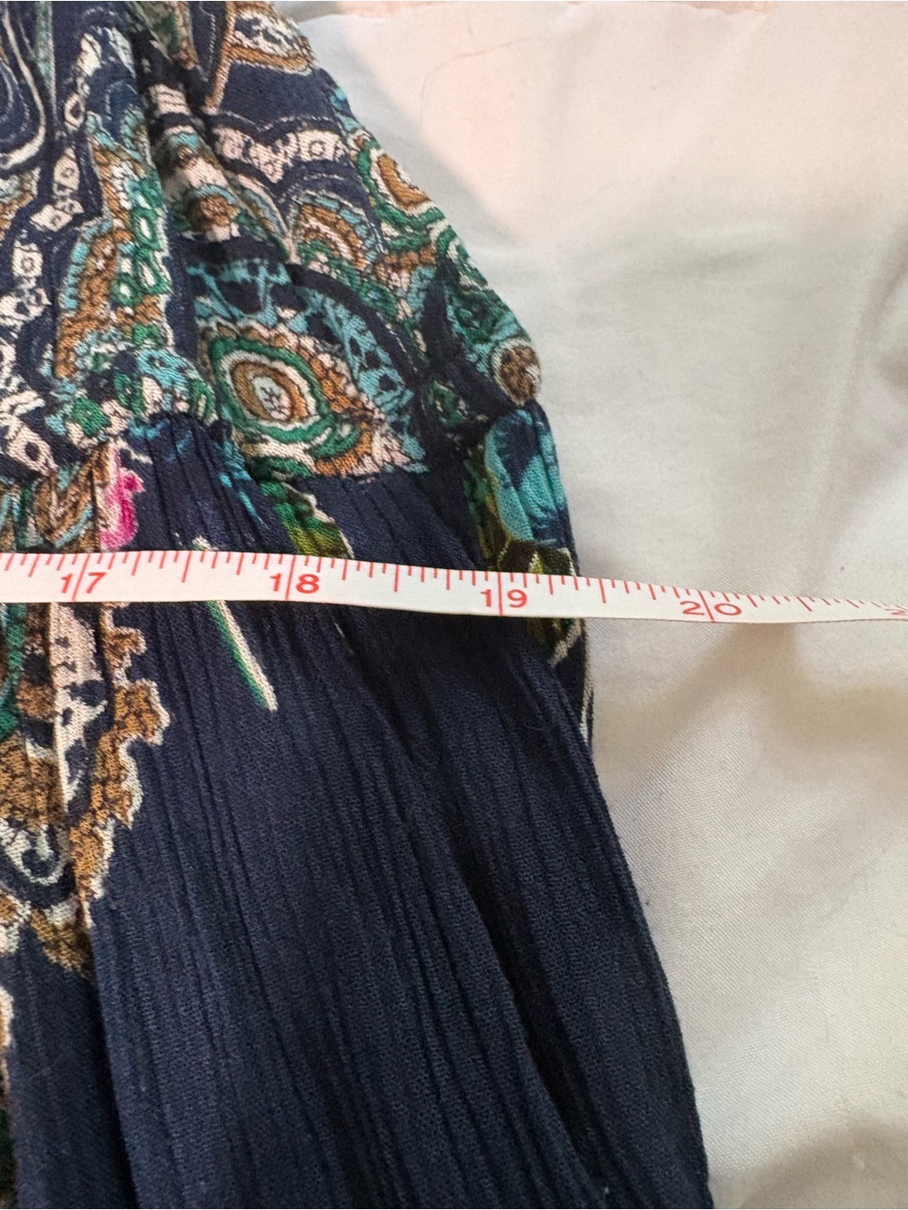 Women's Navy Boho Floral Maxi Dress with Lace Yoke Size 2x - Picture 6 of 8